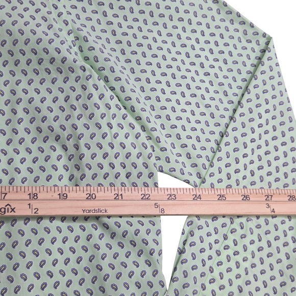 Ralph Lauren Shirt Mens Large Green Paisley Custom Fit‎ Button Down Long Sleeve - Picture 8 of 9